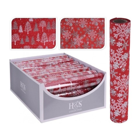 Rotolo runner roll decor in tessuto rosso e bianco 28x250 cm assortito H&S Collection