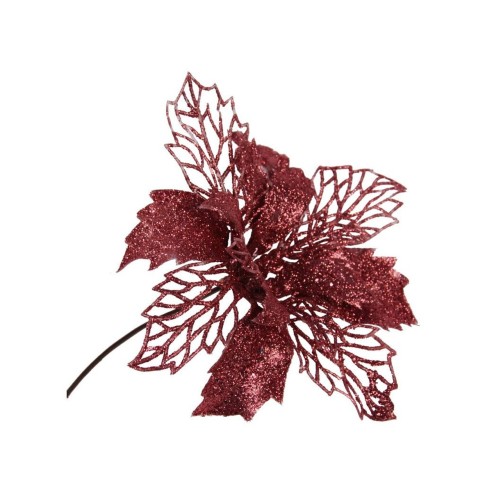 Decorazione per albero di Natale pick fiore rosso 21 cm H&S Collection