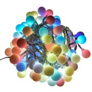 Luci di Natale cavo trasparente 100 sfere opache multicolor con giochi di luce 5 m Prequ