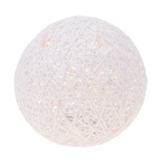 Sfera luminosa in rafia con luce LED Ø 15 cm glitter bianco H&S Collection