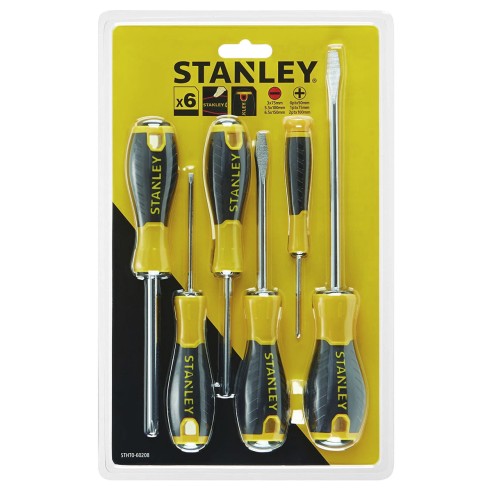 Cacciavite set 6 giraviti con intaglio e impronta a croce Essential Stanley STHT0-60208