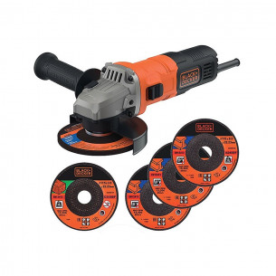 Smerigliatrice angolare 710W 115mm set 5 dischi Black+Decker BEG010A5-QS