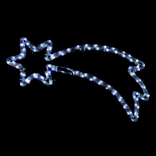 Stella cometa tubo 96 LED bianco ghiaccio H66 cm Prequ D1501