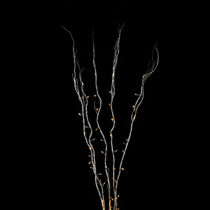 Rami luminosi colore avorio cavo trasparente 50 LED bianco caldo luce fissa H120 cm 24V Prequ D1176