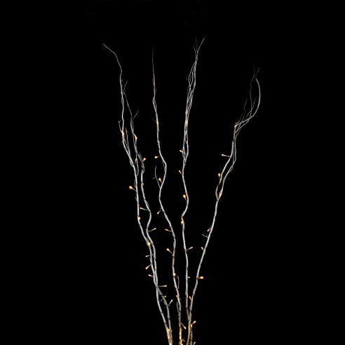Rami luminosi colore avorio cavo trasparente 50 LED bianco caldo luce fissa H120 cm 24V Prequ D1176