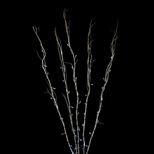 Rami luminosi colore avorio cavo trasparente 50 LED bianco ghiaccio luce fissa H120 cm 24V Prequ D1175