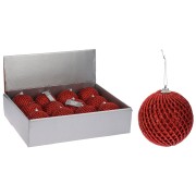 Pallina di Natale sfera rete rosso Ø 8 cm