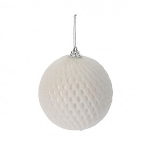 Pallina di Natale sfera rete bianco Ø 8 cm 2