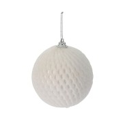 Pallina di Natale sfera rete bianco Ø 8 cm