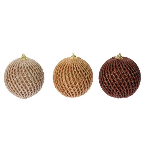 Pallina di Natale sfera rete amber Ø 8 cm assortita H&S collection