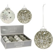 Pallina di Natale con glitter Ø 8 cm assortito H&S Collection