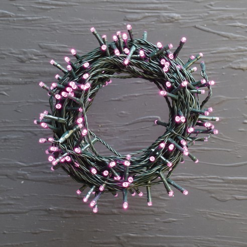 Luci di Natale cavo verde 180 LED ciclamo con memory giochi luce 12,6 m Prequ