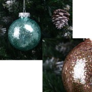 Pallina di Natale con glitter Ø 8 cm assortito H&s collection