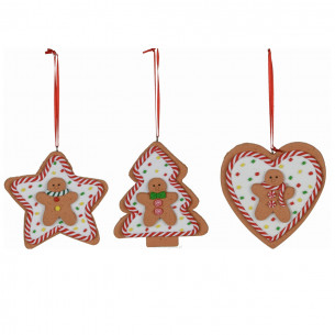 Pendente natalizio pan di zenzero H10 cm assortito
