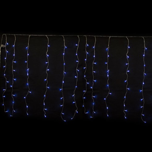 Tenda luminosa cavo trasparente 240 LED bianco freddo giochi luce 4x1 m Prequ