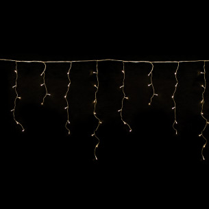 Tenda frastagliata stalattite luminosa cavo trasparente 72 LED bianco caldo giochi luce 2,20x0,8 m prolungabile Prequ