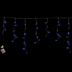 Tenda frastagliata stalattite luminosa a batteria con timer cavo trasparente 72 LED blu giochi luce 2,20x0,8 m Prequ