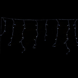 Tenda frastagliata stalattite luminosa a batteria con timer cavo trasparente 72 LED bianco freddo giochi luce 2,20x0,8 m Prequ