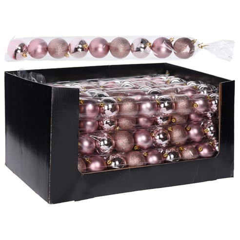 Palline di Natale in plastica Elegance Ø 6 cm confezione da 9 pezzi