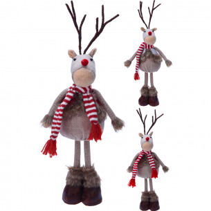 Renna natalizia in tessuto H48 cm assortita H&S Collection