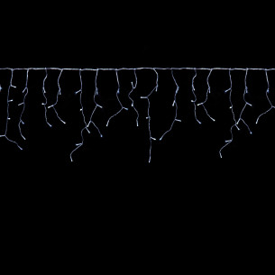 Tenda frastagliata stalattite luminosa a batteria con timer cavo trasparente 180 LED bianco freddo giochi luce 4,20x0,5 m Prequ