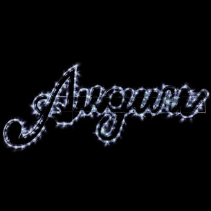 Decorazione natalizia scritta Auguri tubo LED 120x55 cm 168 LED bianco ghiaccio Prequ