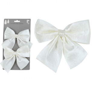 Confezione fiocco natalizio in velluto bianco 2