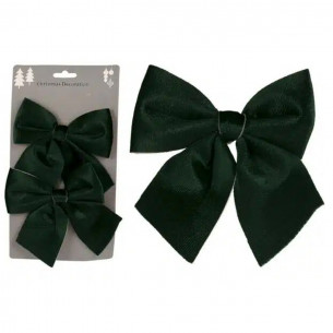 Confezione fiocco natalizio in velluto verde 2