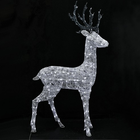 Cervo natalizio filo glitter bianco e...