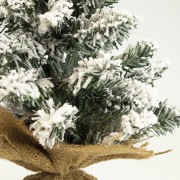 Albero di Natale Pinetto Innevato con base in juta 45 cm Flora dettaglio