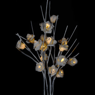 Rami con rose luminose 25 LED a batteria bianco caldo luce fissa H60 set 5 pz Prequ