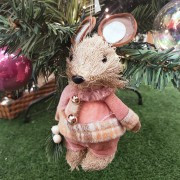 Pendente topino con vestito H18 cm assortito