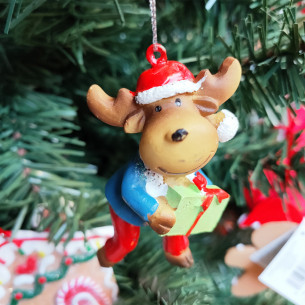 Pendente renna in resina H 9 cm assortito H&S Collection 2