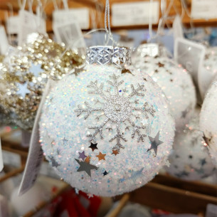 Pallina di Natale con glitter Ø 8 cm assortito H&S Collection 2