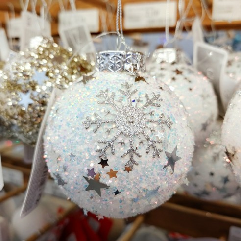 Pallina di Natale con glitter Ø 8 cm assortita