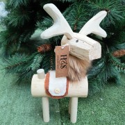 Renna natalizia in legno 19x19xh37 cm assortito
