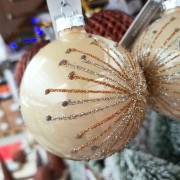 Pallina di Natale sfera in vetro glitter Ø 8 cm assortito