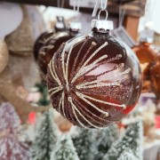 Pallina di Natale sfera in vetro glitter Ø 8 cm assortito