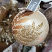 Pallina di Natale sfera in vetro con foglie Ø 8 cm assortito