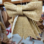 Pendente fiocco natalizio H9 cm oro