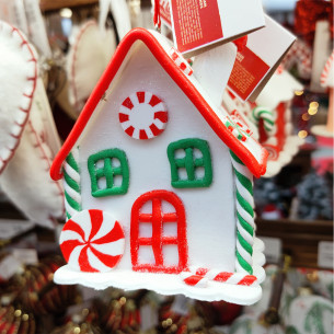 Pendente natalizio casetta colorata 8x4x10 cm assortito H&S Collection 2