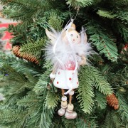 Pendente Angioletto in legno H 15 cm assortito