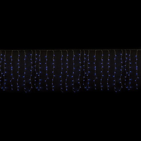 Tenda luminosa cavo trasparente 400 LED bianco freddo giochi luce 4x1 m prolungabile Prequ