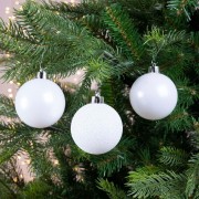 Palline di Natale bianco Ø 6 cm confezione da 10 pezzi