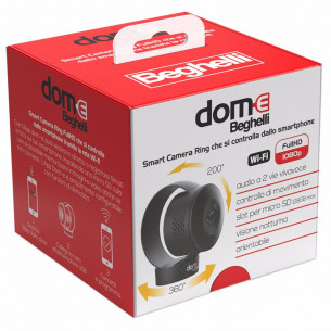Videocamera orientabile Ring FullHD dom-E Wi-Fi 1080p microfono vivavoce micro SD Beghelli 60024