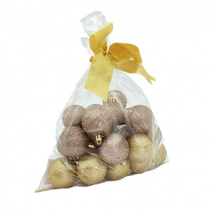 Palline di Natale oro/bronzo glitter Ø 5 cm confezione da 24 pezzi Domus