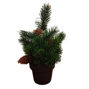 Albero di Natale verde pinetto con pigne e bacche H22 cm Domus