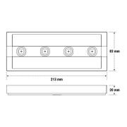Lampada per illuminazione di emergenza Up LED Lite 100L IP42 SE Beghelli 4340F dimensioni