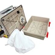 Banco sega con aspirazione incorporata TS 165 DC vaschetta e sacchetto