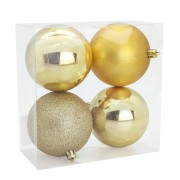 Palline di Natale oro Ø 8 cm confezione da 4 pezzi